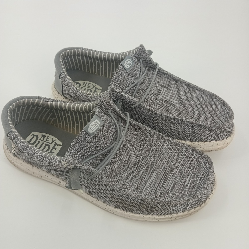 Hey Dude Wally Stretch Sox Wide Grey Mens Slip On Loafers 42660-030 Size 14 EE